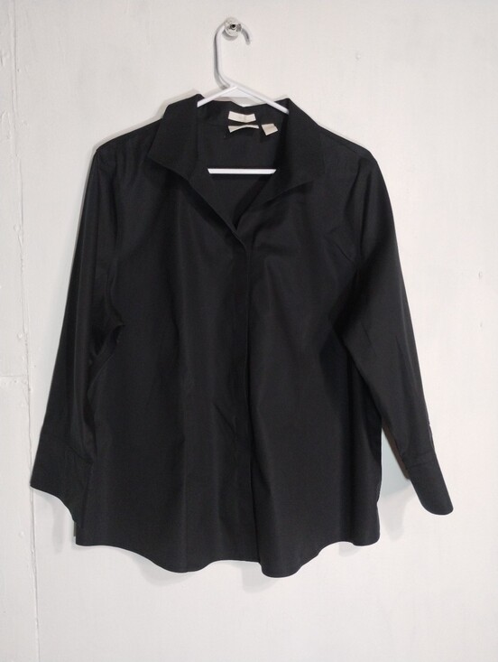 Chico's Tops - Chico's Black Blouse with Clean Collar Size (3)